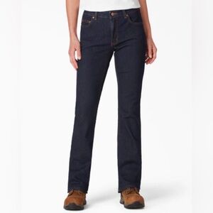 Dickies Dark Blue 2 Pair Women's Workwear Boot Cut Jeans Size 6 long